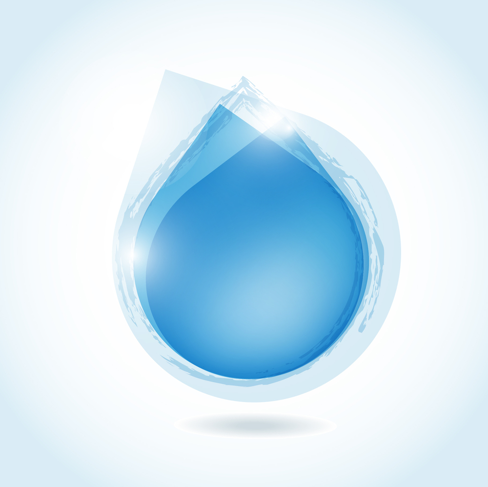 speech bubble from blue water drop